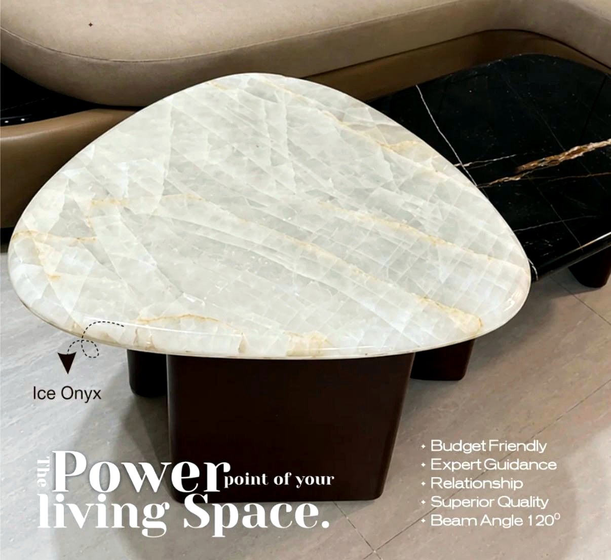 Aura Ice Onyx Organic Table - Ice Onyx